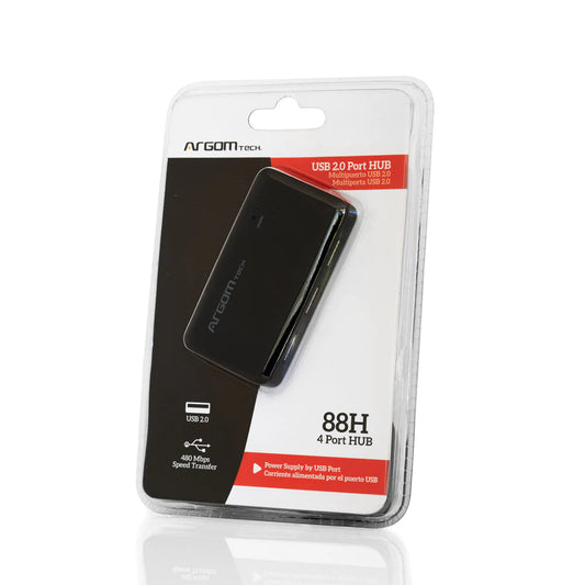 Hub de 4 Puertos USB 2.0 Argom Negro ARG-UB-0088