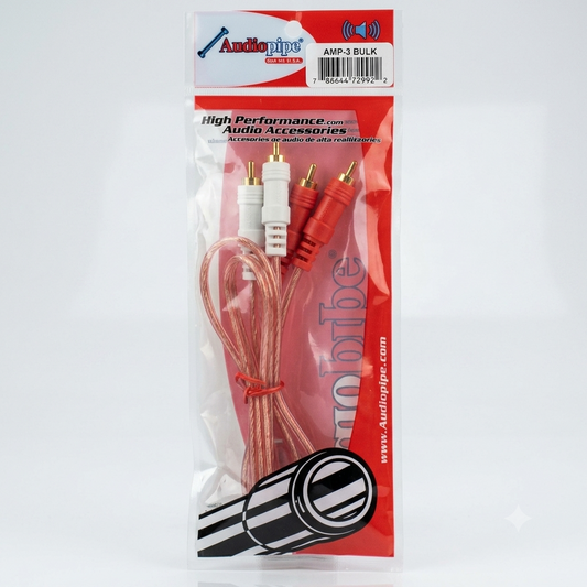 Cable Audiopipe RCA En Bolsa 3 m