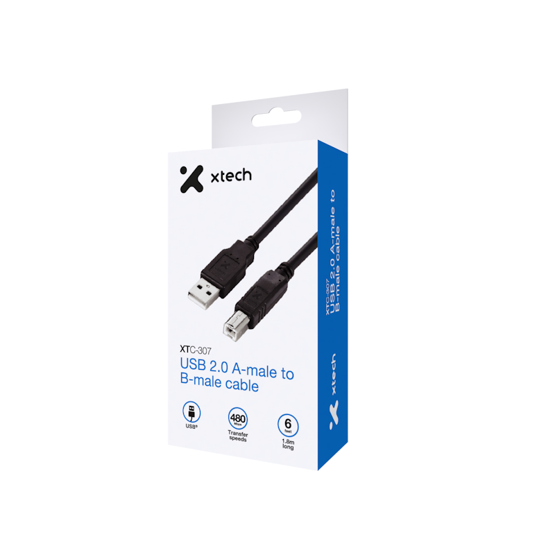 Xtech - USB cable para impresora 1.8 m XTC-307