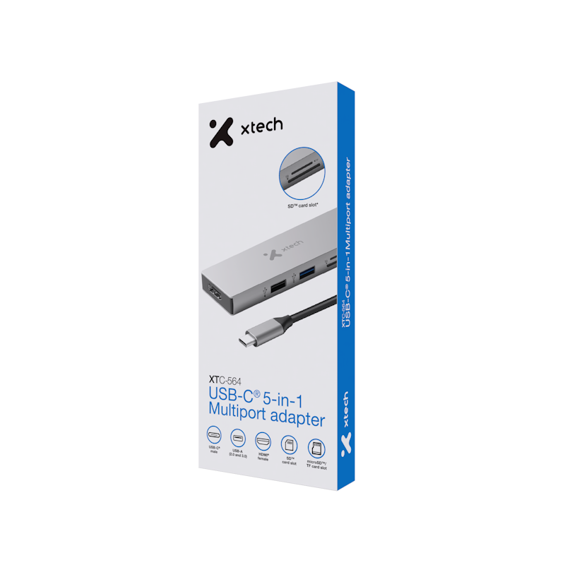 Xteh USB-C 5-in-1 Multiport adapter XTC-564 Q80.35