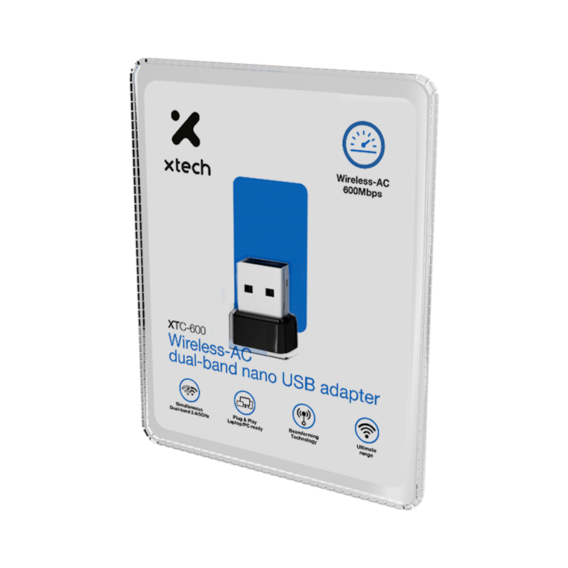 Xtech Wireless-AC DB nano USB adapter 600Mbps XTC-600