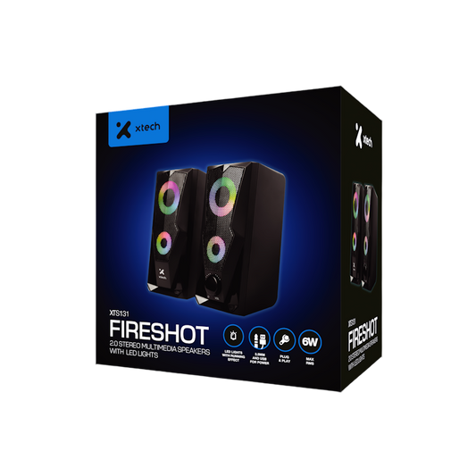 Xtech Fireshot 2.0stereo multimedia spks wLED lights XTS-131
