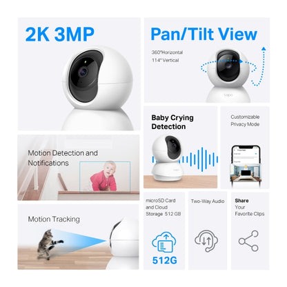 TPLink Tapo C210 Pan/Tilt Home Security Wi-Fi Camera 2K