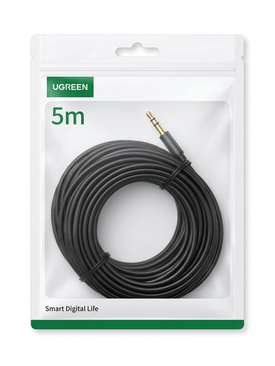 Ugreen 10737 Cable Auxiliar Jack 3.5mm, 5m - Negro