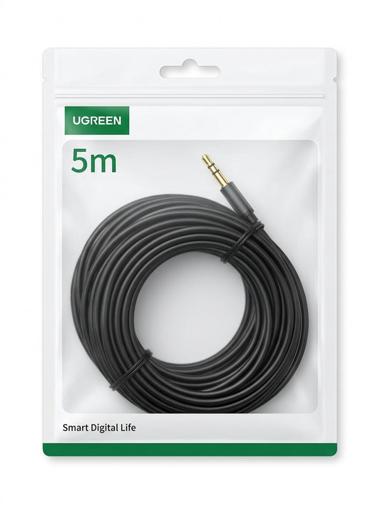 Ugreen 10737 Cable Auxiliar Jack 3.5mm, 5m - Negro