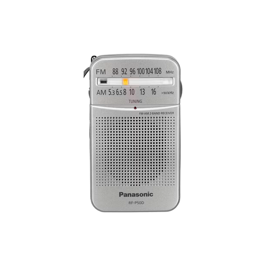 Panasonic RF-P50d Pocket AM/FM Radio Silver RF-P50D