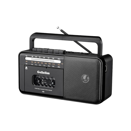 FIOLEES Reproductor de casete portatil Boombox AM FM FL-2526