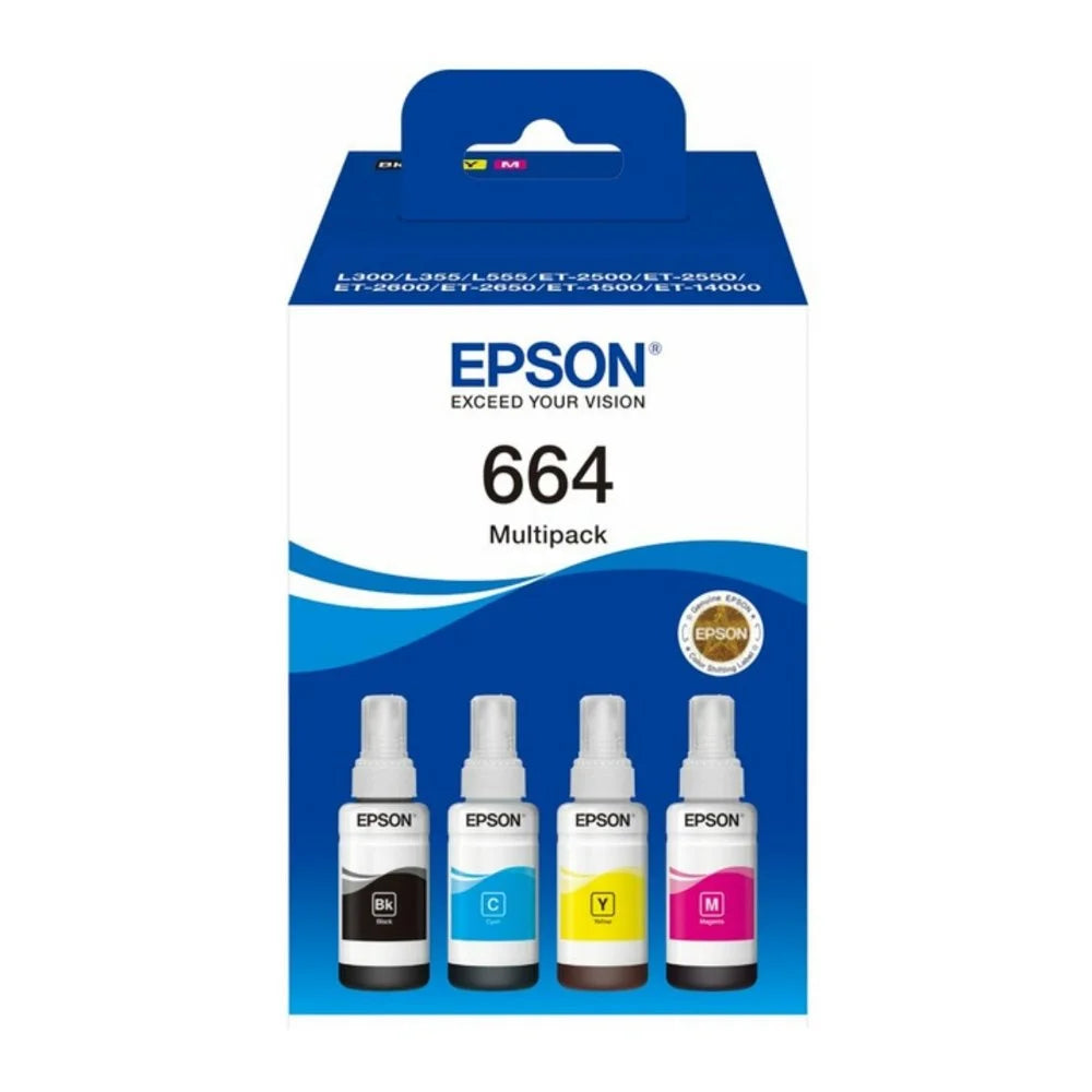 T664 Set Completo de Botellas de Tinta, Color y Negro 70ml