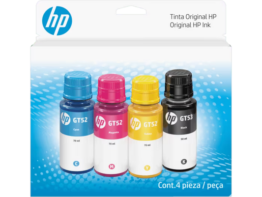 HP GT53/GT52 Ink Bottle Combo 4PACK Blk/Cyan/Magenta/Yellow