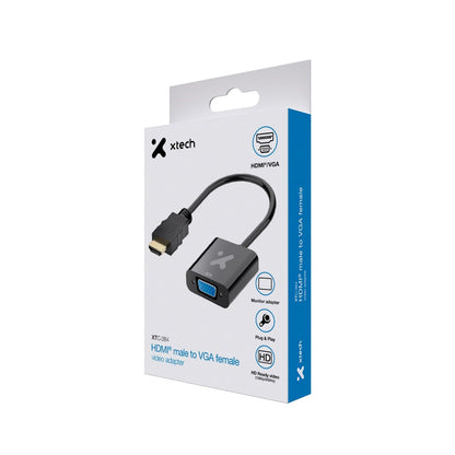 Xtech-Video Adapter HDMI male to VGA female Black XTC-384