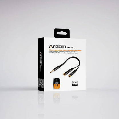 Adaptador Argom De Cable De 3,5 Mm Macho A Doble Hembra De 3,5 Mm