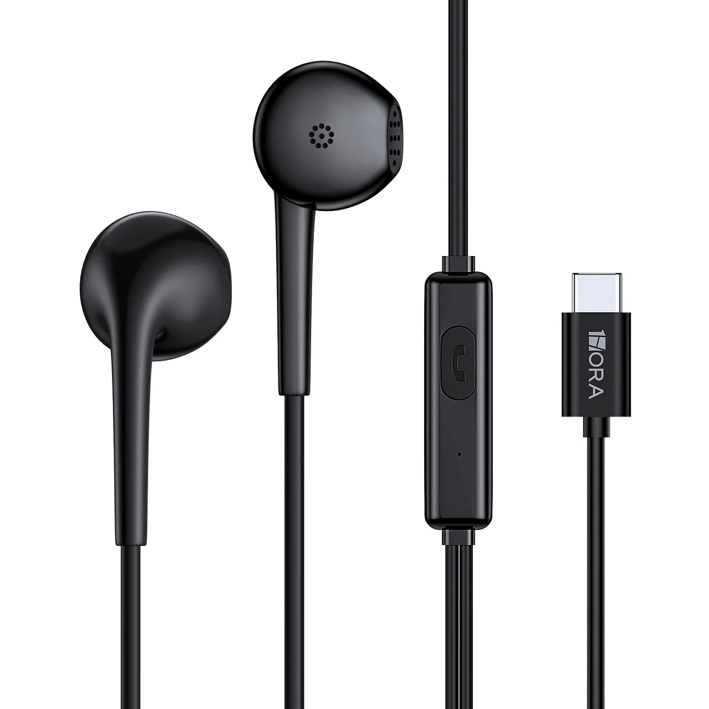 Audifonos 1 Hora 3.5mm tipo C  AUT124 Negro