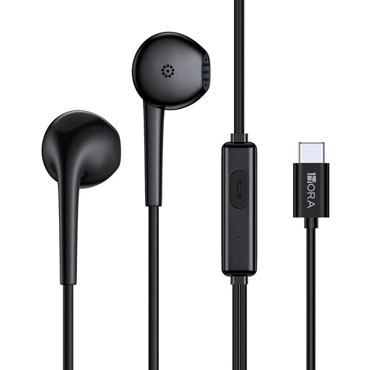 Audifonos 1 Hora 3.5mm tipo C  AUT124 Negro