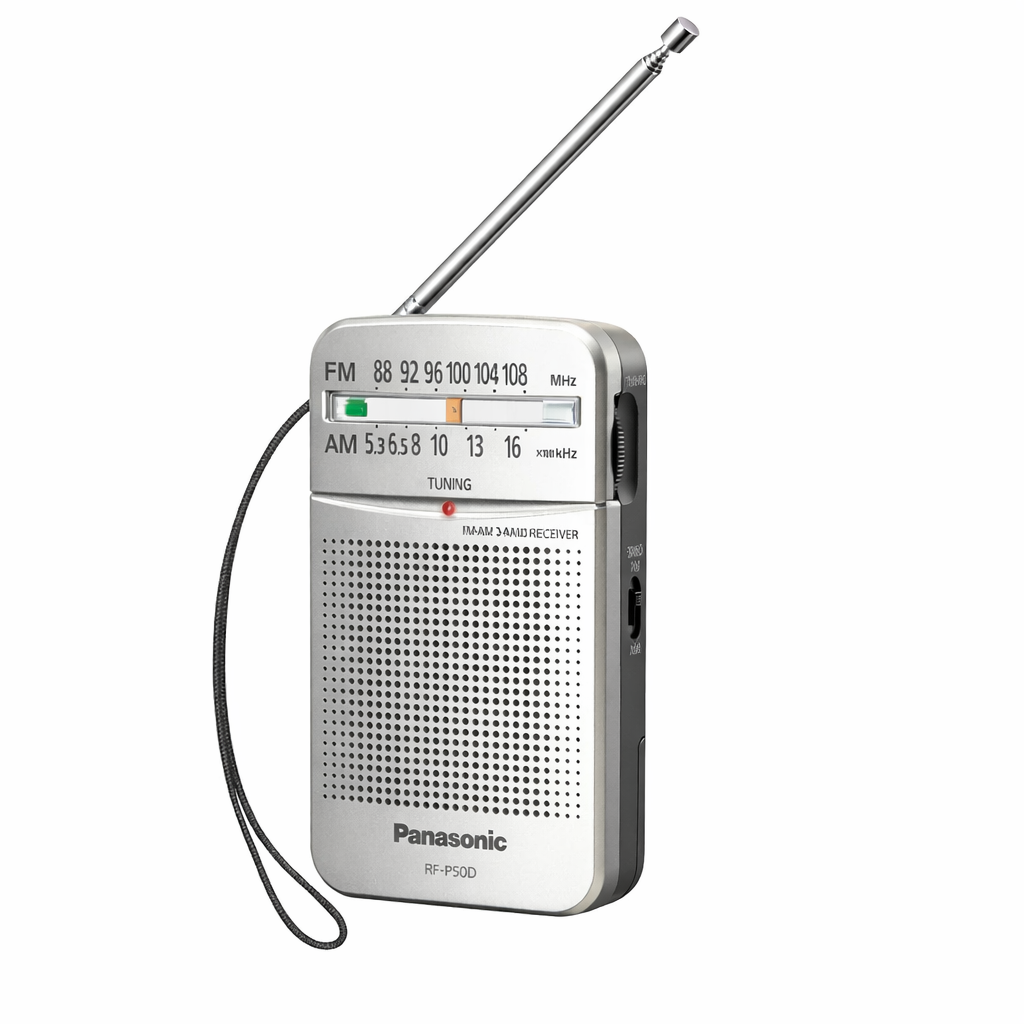 Panasonic RF-P50d Pocket AM/FM Radio Silver RF-P50D