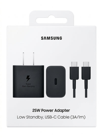 Cargador De Pared Samsung 25W USB-C, Con Cable, Color Negro Original