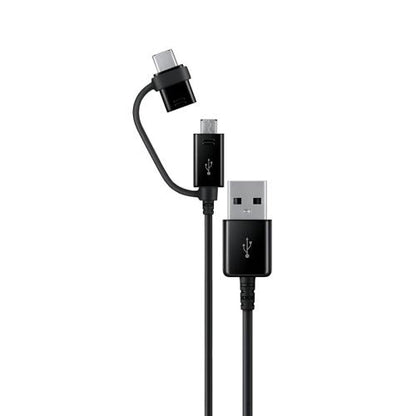 Samsung Cable 2 en 1 USB-A a USB Tipo C + Micro USB - 1.5m Negro
