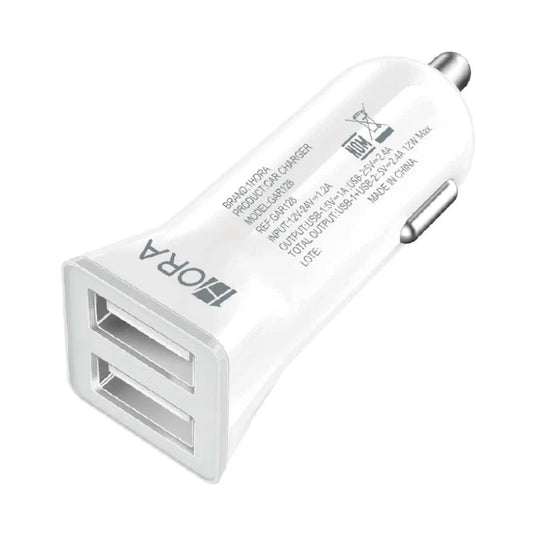Cubo de Cargador de Carro 2.4A 1 Hora Blanco GAR128