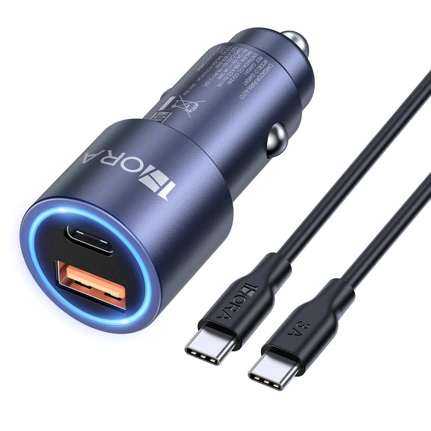 Cargador de Carro 3A Dual 38W 1Hora GAR241