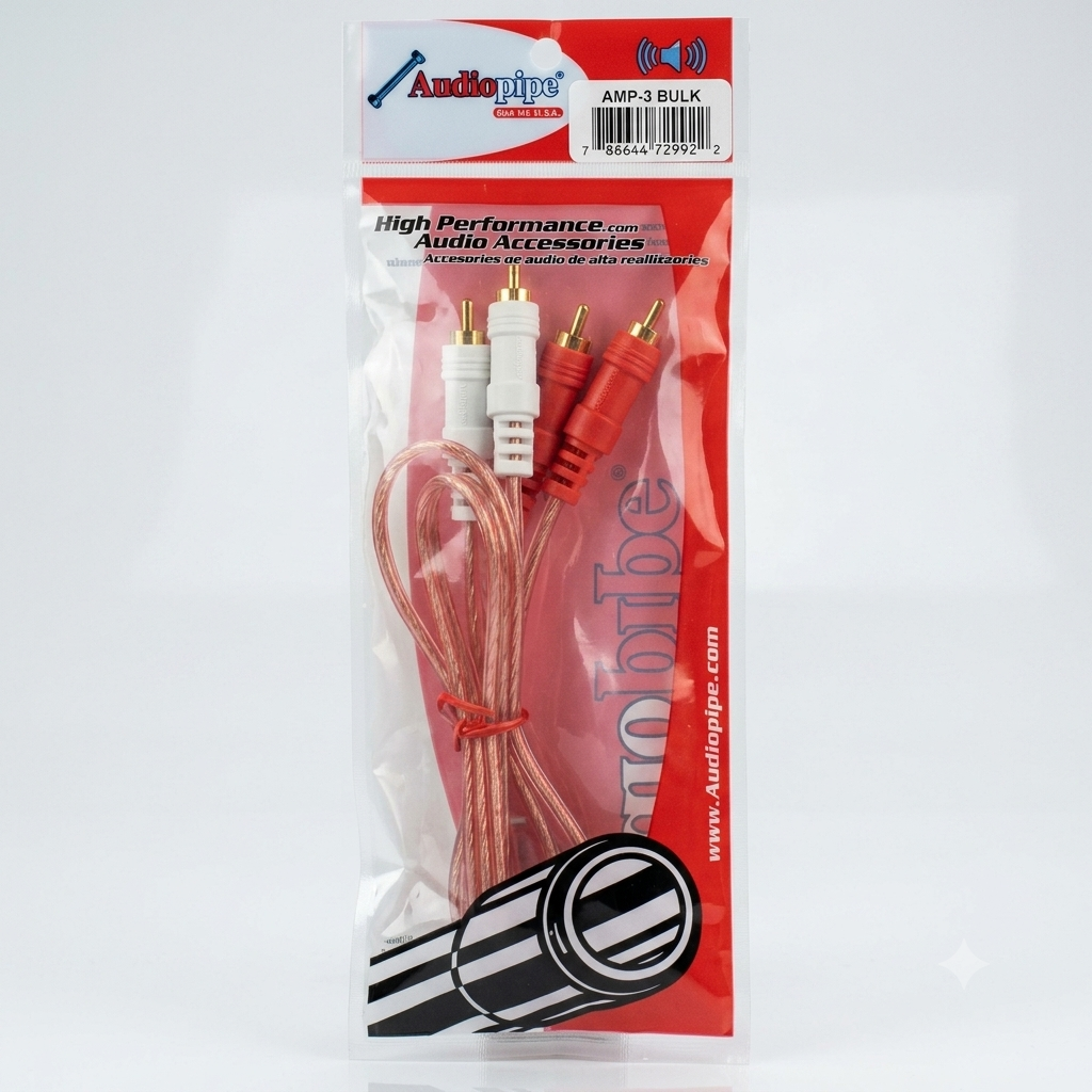 Cable Audiopipe RCA En Bolsa 3 m