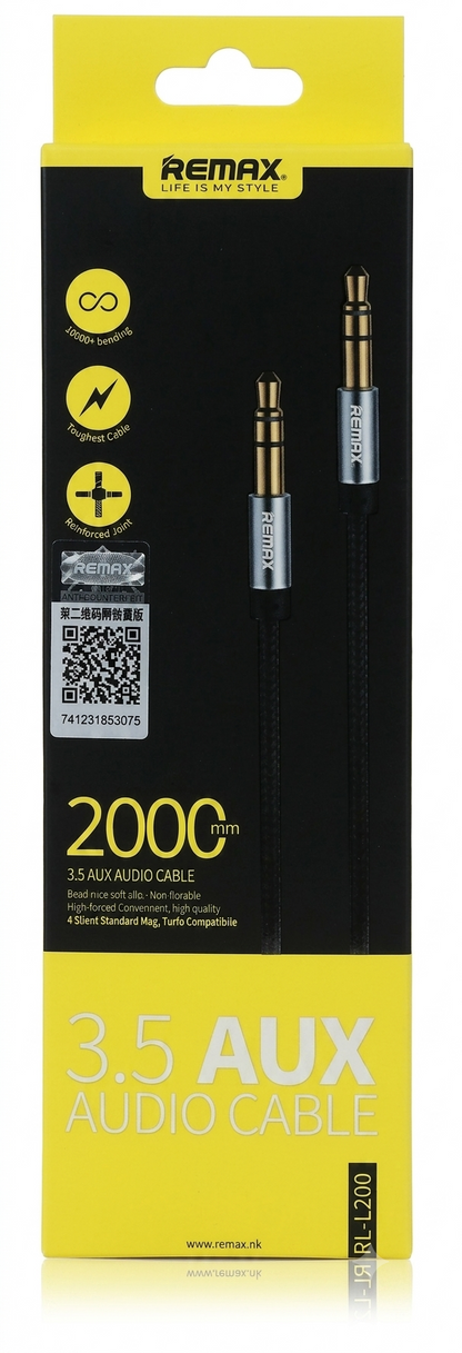 Cable 3.5 Aux 2 metros audio Remax