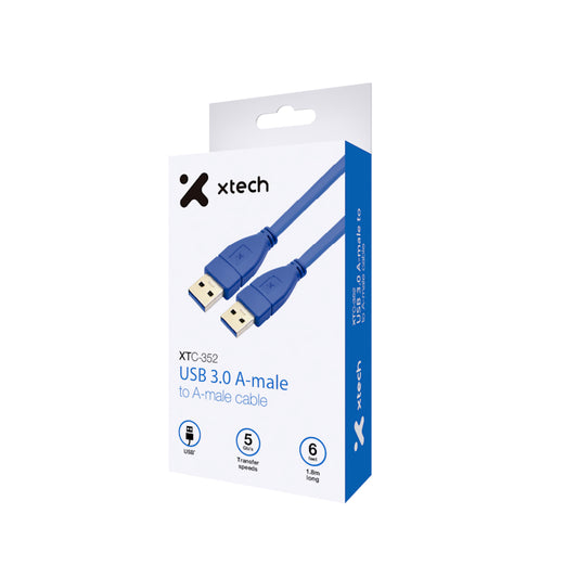 Cable Xtech USB a USB Blue XTC-352