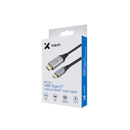 Xtech Cbl USB Type-C male to HDMI male 6 ft XTC-546