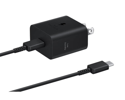 Samsung Cargador  25W  Tipo C con Cable Negro/Blanco