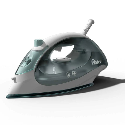 Plancha oster antiadherente rocio y vapor verde, gris